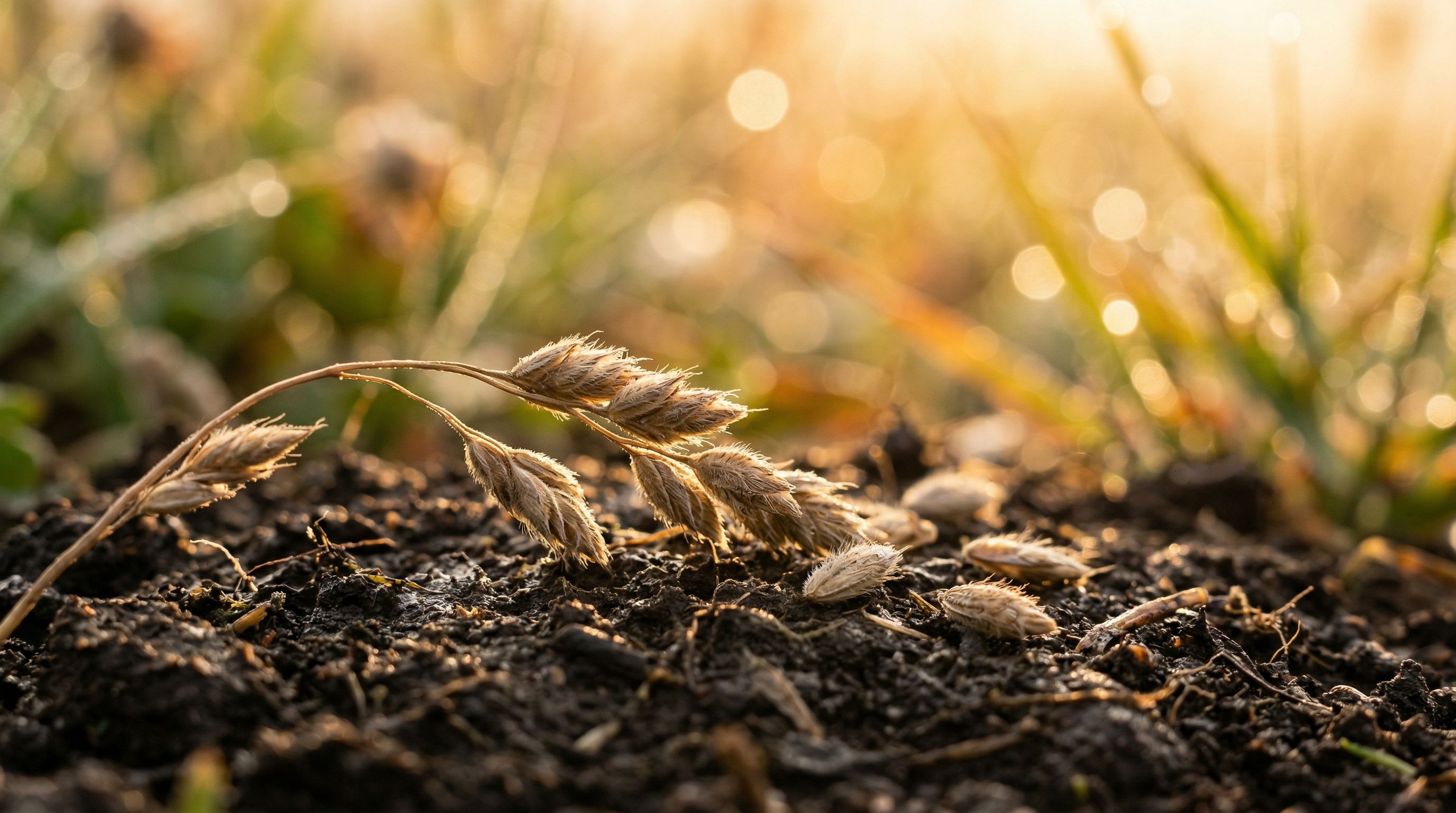 Close-up grass seed and lawn texture for The Lawn Report editor's picks guide